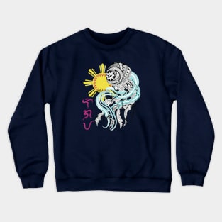 Tribal line Art Jellyfish / Baybayin word Ligaya (Happiness) Crewneck Sweatshirt